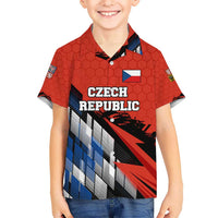Czech Republic Hawaiian Shirt with Red Black Blue Brushstroke Design and National Lion - Wonder Print Shop