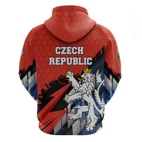 Czech Republic Hoodie with Red Black Blue Brushstroke Design and National Lion - Wonder Print Shop