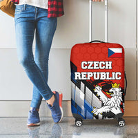 Czech Republic Luggage Cover with Red Black Blue Brushstroke Design and National Lion - Wonder Print Shop