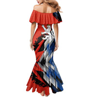 Czech Republic Mermaid Dress with Red Black Blue Brushstroke Design and National Lion - Wonder Print Shop