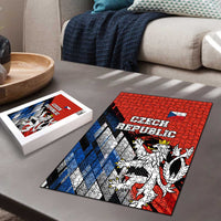 Czech Republic Puzzle with Red Black Blue Brushstroke Design and National Lion - Wonder Print Shop