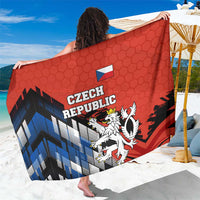 Czech Republic Sarong with Red Black Blue Brushstroke Design and National Lion - Wonder Print Shop