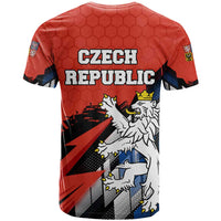 Czech Republic T Shirt with Red Black Blue Brushstroke Design and National Lion - Wonder Print Shop