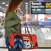 Czech Republic Travel Bag with Red Black Blue Brushstroke Design and National Lion - Wonder Print Shop