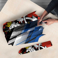Czech Republic Umbrella with Red Black Blue Brushstroke Design and National Lion - Wonder Print Shop