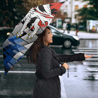 Czech Republic Umbrella with Red Black Blue Brushstroke Design and National Lion - Wonder Print Shop