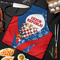 Czech Republic Apron with Blue Red Folk Pattern Design and National Lion Emblem - Wonder Print Shop
