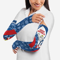Czech Republic Arm Sleeves with Blue Red Folk Pattern Design and National Lion Emblem - Wonder Print Shop