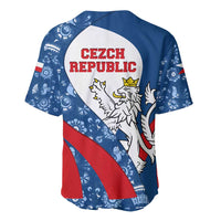 Czech Republic Baseball Jersey with Blue Red Folk Pattern Design and National Lion Emblem - Wonder Print Shop