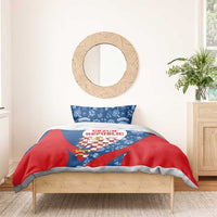 Czech Republic Bedding Set with Blue Red Folk Pattern Design and National Lion Emblem - Wonder Print Shop