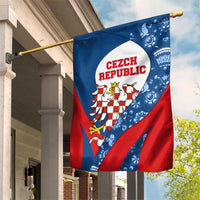 Czech Republic Garden Flag with Blue Red Folk Pattern Design and National Lion Emblem - Wonder Print Shop