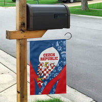 Czech Republic Garden Flag with Blue Red Folk Pattern Design and National Lion Emblem - Wonder Print Shop