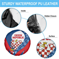 Czech Republic Spare Tire Cover with Blue Red Folk Pattern Design and National Lion Emblem - Wonder Print Shop