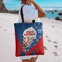 Czech Republic Tote Bag with Blue Red Folk Pattern Design and National Lion Emblem - Wonder Print Shop
