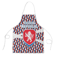 Czech Republic Apron with Red Blue Geometric Design and National Lion Shield - Wonder Print Shop