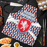 Czech Republic Apron with Red Blue Geometric Design and National Lion Shield - Wonder Print Shop