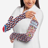 Czech Republic Arm Sleeves with Red Blue Geometric Design and National Lion Shield - Wonder Print Shop