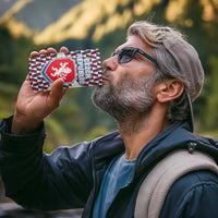 Czech Republic 4 in 1 Can Cooler Tumbler with Red Blue Geometric Design and National Lion Shield - Wonder Print Shop
