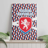 Czech Republic Canvas Wall Art with Red Blue Geometric Design and National Lion Shield - Wonder Print Shop