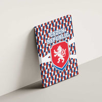 Czech Republic Canvas Wall Art with Red Blue Geometric Design and National Lion Shield - Wonder Print Shop