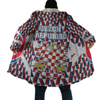 Czech Republic Cloak with Red Blue Geometric Design and National Lion Shield - Wonder Print Shop