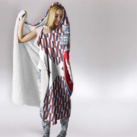 Czech Republic Hooded Blanket with Red Blue Geometric Design and National Lion Shield - Wonder Print Shop