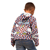 Czech Republic Kid Hoodie with Red Blue Geometric Design and National Lion Shield - Wonder Print Shop