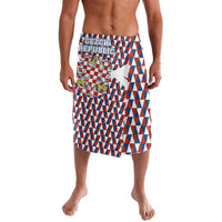 Czech Republic Lavalava with Red Blue Geometric Design and National Lion Shield - Wonder Print Shop