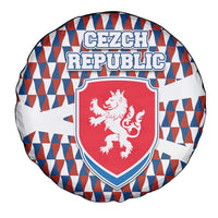 Czech Republic Spare Tire Cover with Red Blue Geometric Design and National Lion Shield - Wonder Print Shop