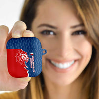 Czech Republic AirPods Case with Red Blue Modern Lion Design and Geometric Flag - Wonder Print Shop