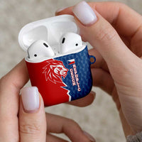 Czech Republic AirPods Case with Red Blue Modern Lion Design and Geometric Flag - Wonder Print Shop
