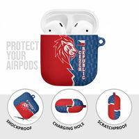 Czech Republic AirPods Case with Red Blue Modern Lion Design and Geometric Flag - Wonder Print Shop