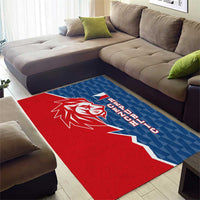 Czech Republic Area Rug with Red Blue Modern Lion Design and Geometric Flag - Wonder Print Shop