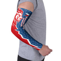 Czech Republic Arm Sleeves with Red Blue Modern Lion Design and Geometric Flag - Wonder Print Shop