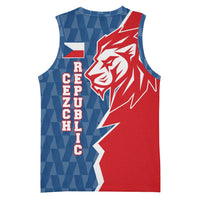 Czech Republic Basketball Jersey with Red Blue Modern Lion Design and Geometric Flag - Wonder Print Shop