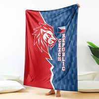 Czech Republic Blanket with Red Blue Modern Lion Design and Geometric Flag - Wonder Print Shop