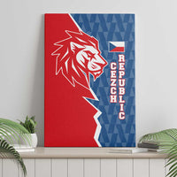 Czech Republic Canvas Wall Art with Red Blue Modern Lion Design and Geometric Flag - Wonder Print Shop