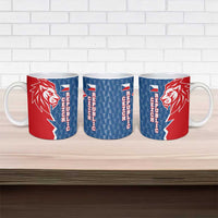 Czech Republic Ceramic Mug with Red Blue Modern Lion Design and Geometric Flag - Wonder Print Shop