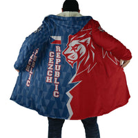 Czech Republic Cloak with Red Blue Modern Lion Design and Geometric Flag - Wonder Print Shop