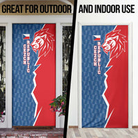 Czech Republic Door Cover with Red Blue Modern Lion Design and Geometric Flag - Wonder Print Shop