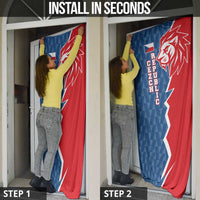 Czech Republic Door Cover with Red Blue Modern Lion Design and Geometric Flag - Wonder Print Shop