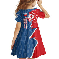 Czech Republic Family Matching Mermaid Dress and Hawaiian Shirt with Red Blue Modern Lion Design and Geometric Flag - Wonder Print Shop