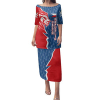 Czech Republic Family Matching Puletasi and Hawaiian Shirt with Red Blue Modern Lion Design and Geometric Flag - Wonder Print Shop