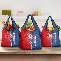 Czech Republic Grocery Bag with Red Blue Modern Lion Design and Geometric Flag - Wonder Print Shop