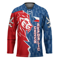 Czech Republic Hockey Jersey with Red Blue Modern Lion Design and Geometric Flag - Wonder Print Shop