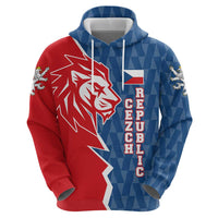 Czech Republic Hoodie with Red Blue Modern Lion Design and Geometric Flag - Wonder Print Shop