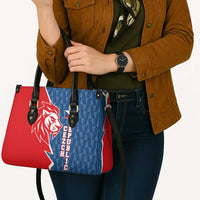 Czech Republic Leather Bag with Red Blue Modern Lion Design and Geometric Flag - Wonder Print Shop