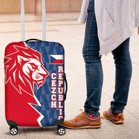 Czech Republic Luggage Cover with Red Blue Modern Lion Design and Geometric Flag - Wonder Print Shop