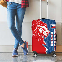 Czech Republic Luggage Cover with Red Blue Modern Lion Design and Geometric Flag - Wonder Print Shop