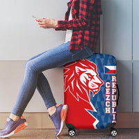Czech Republic Luggage Cover with Red Blue Modern Lion Design and Geometric Flag - Wonder Print Shop